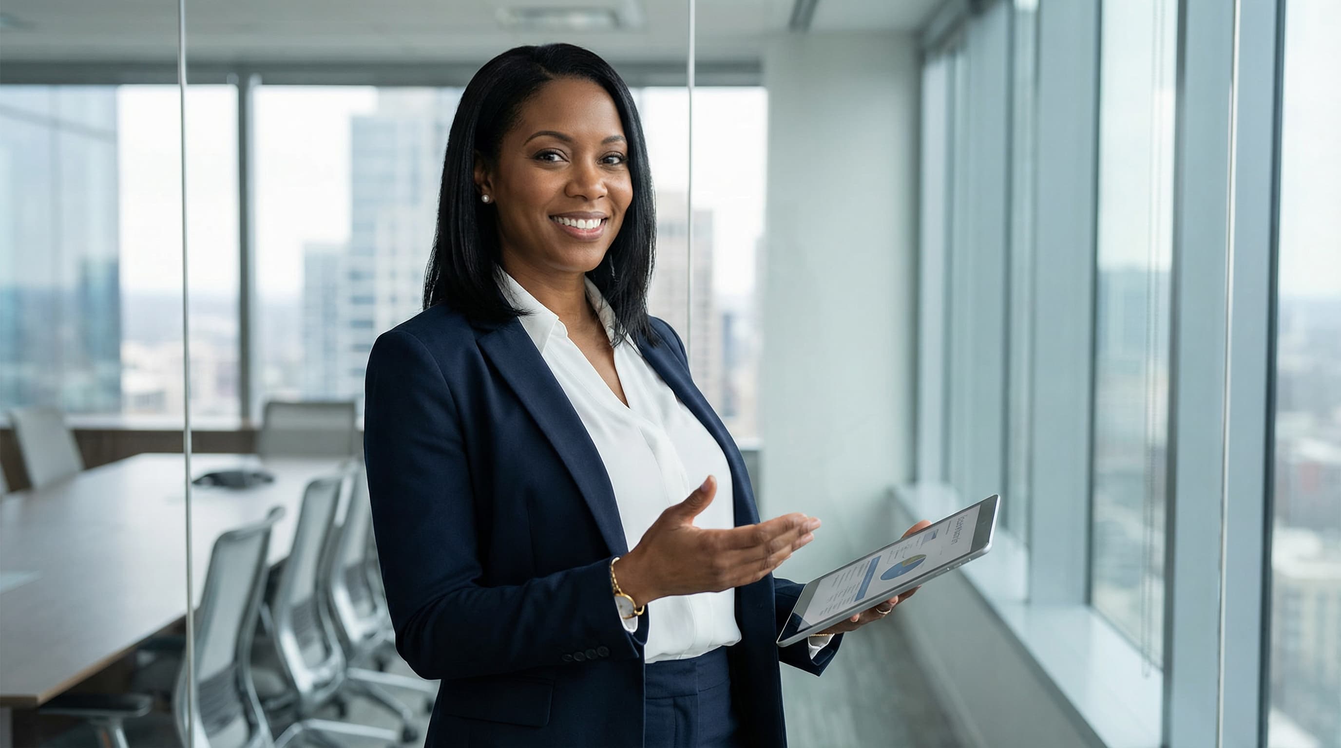 Corporate Executive in Modern Boardroom