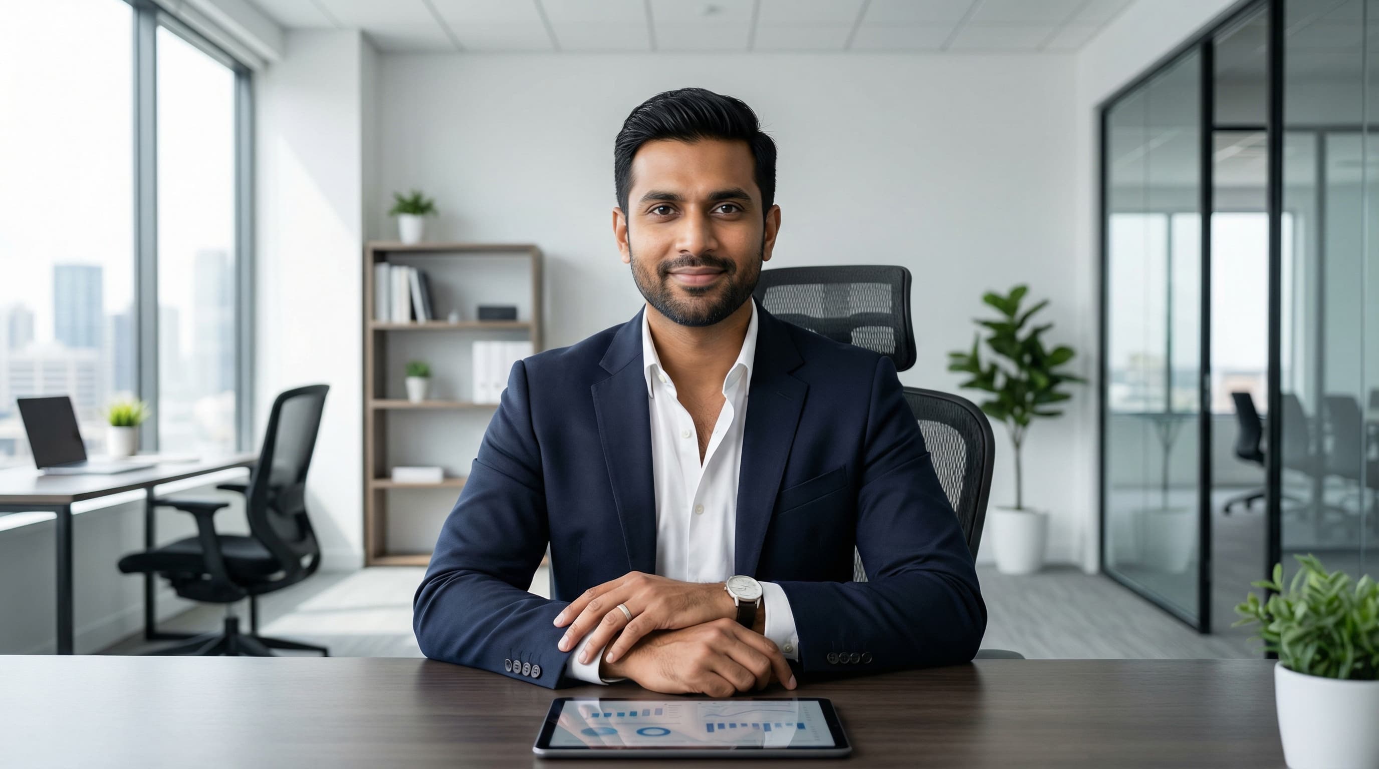 Business Professional in Modern Office Studio