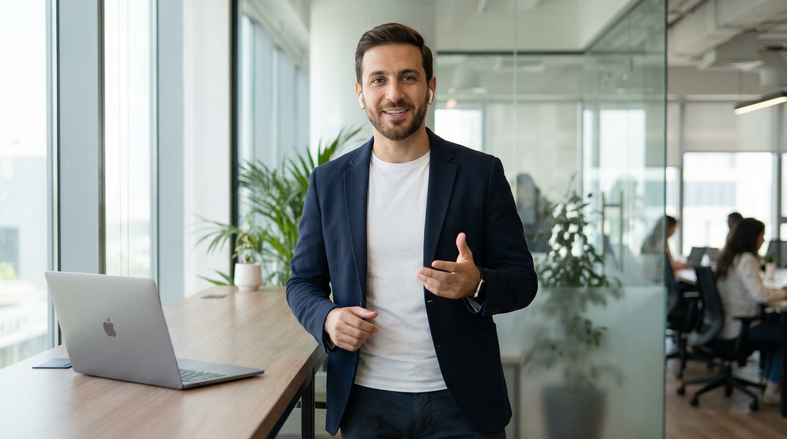 Tech Entrepreneur in Modern Co-Working Space