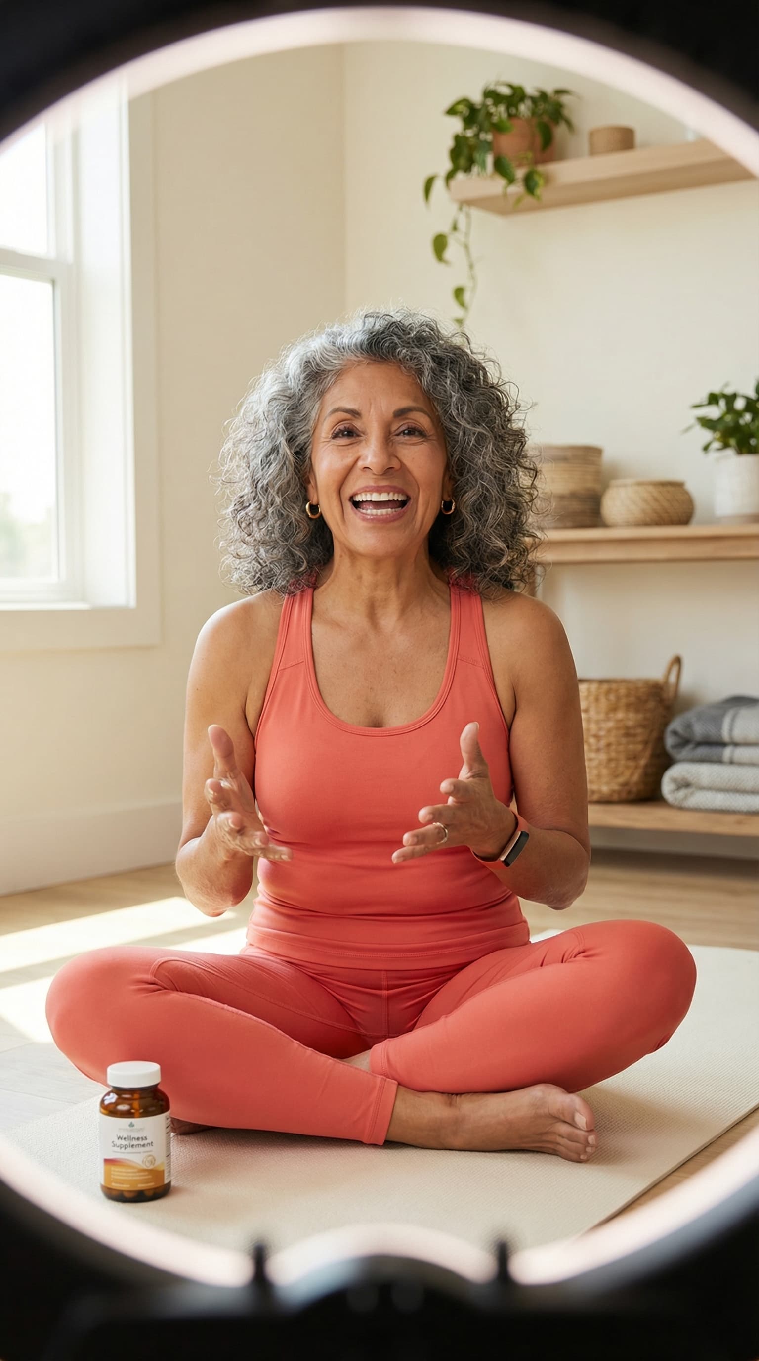 Latina Wellness Coach in Modern Home Studio
