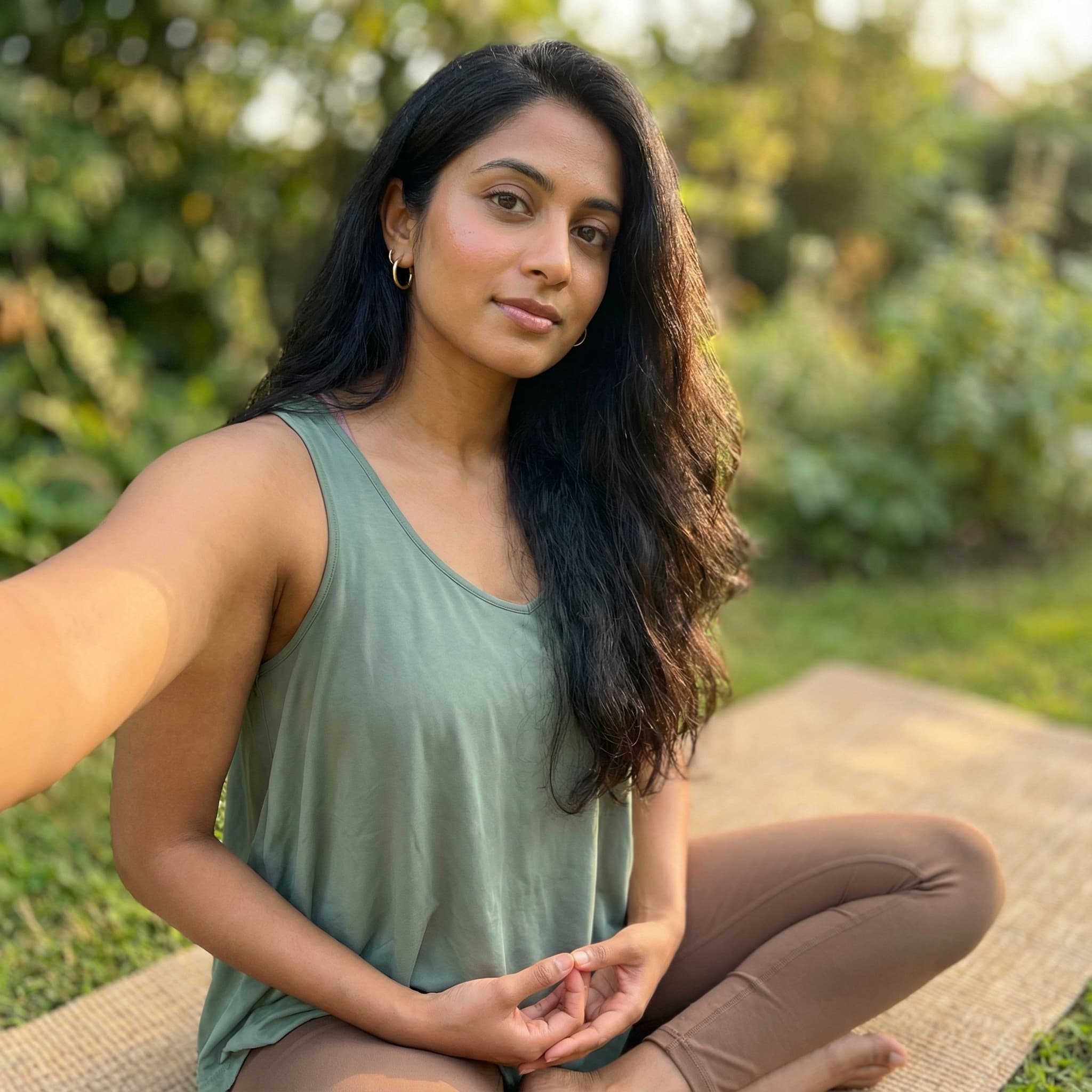 Wellness Coach at Serene Outdoor Setting