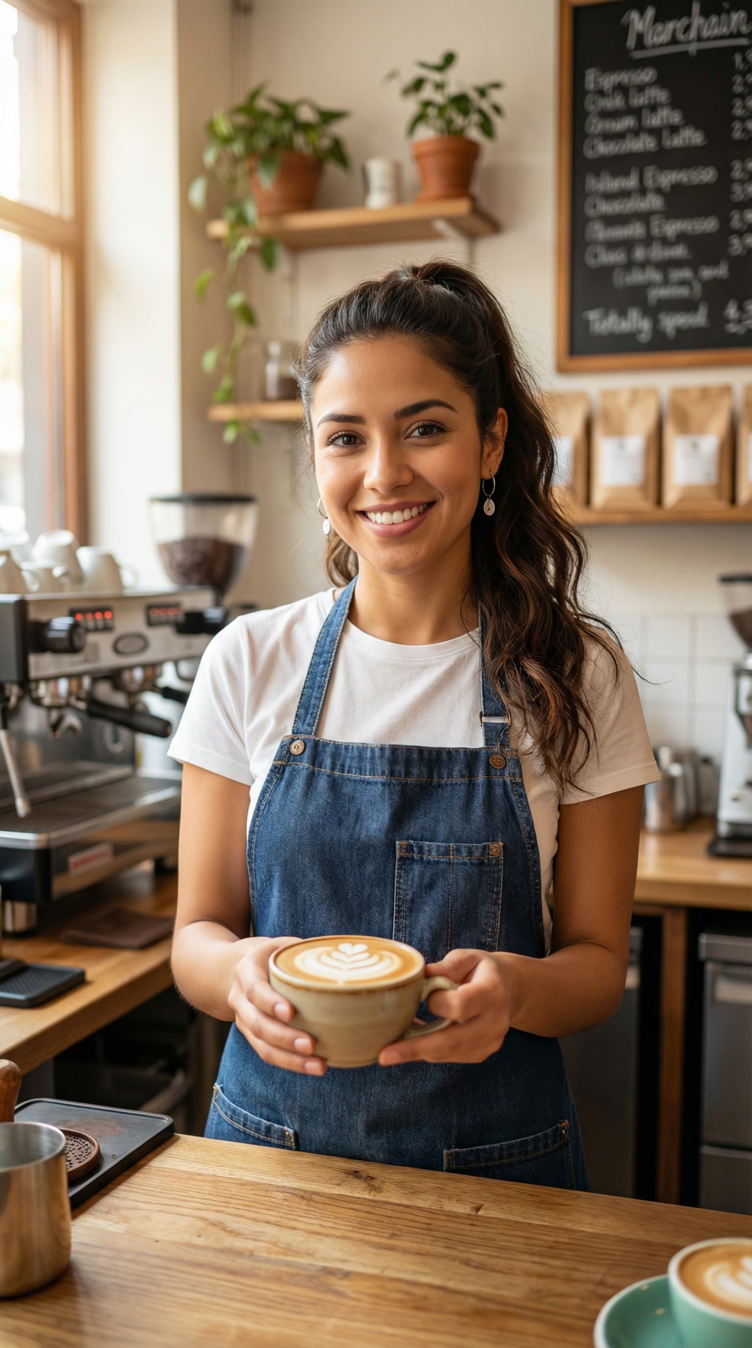 Cafe Barista - Latina Female in Coffee Shop