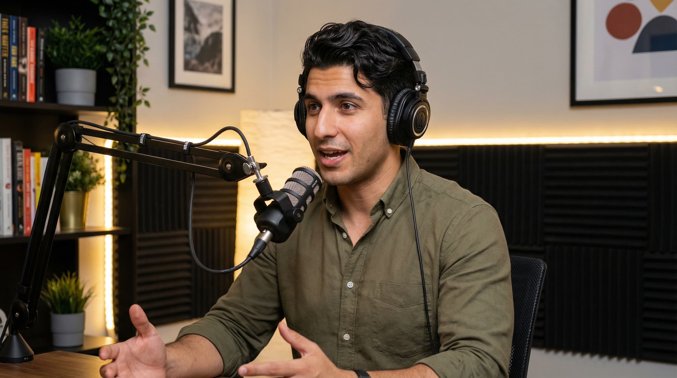 Podcast Host in Professional Studio Setup