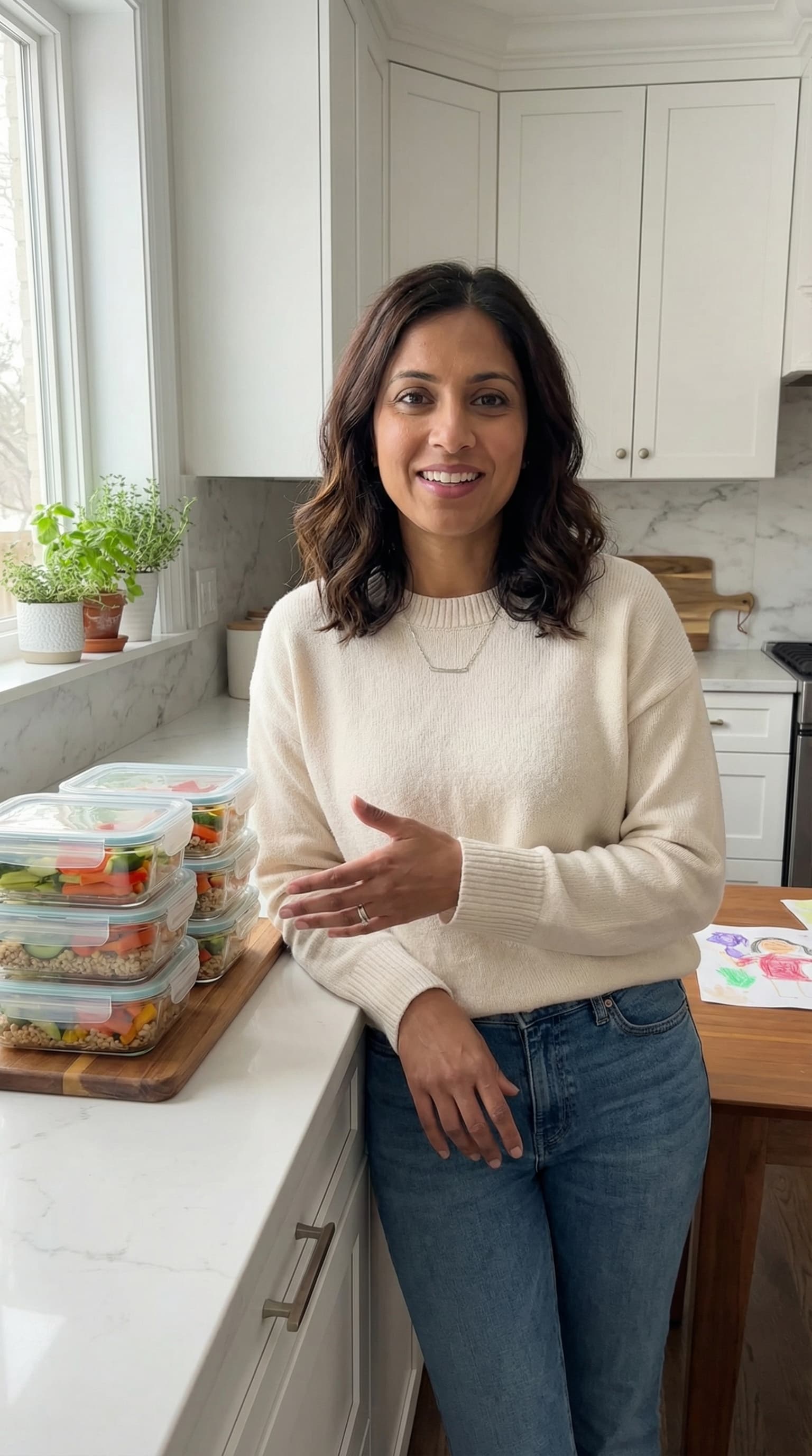South Asian Mom Creator in Modern Kitchen