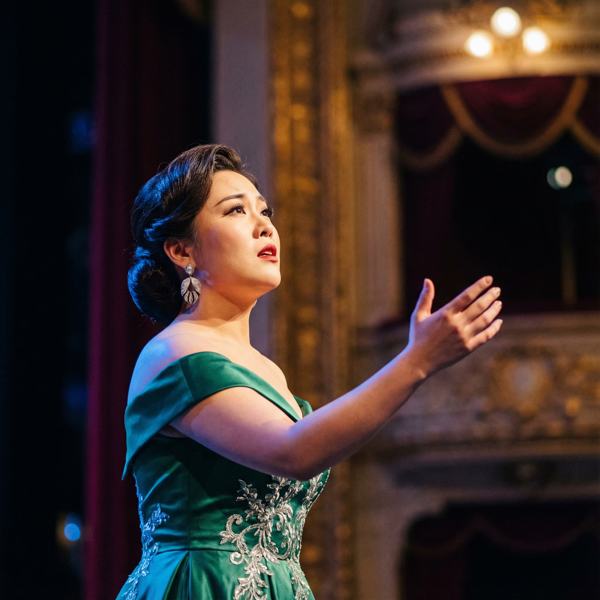 Young Opera Singer in Elegant Concert Setting