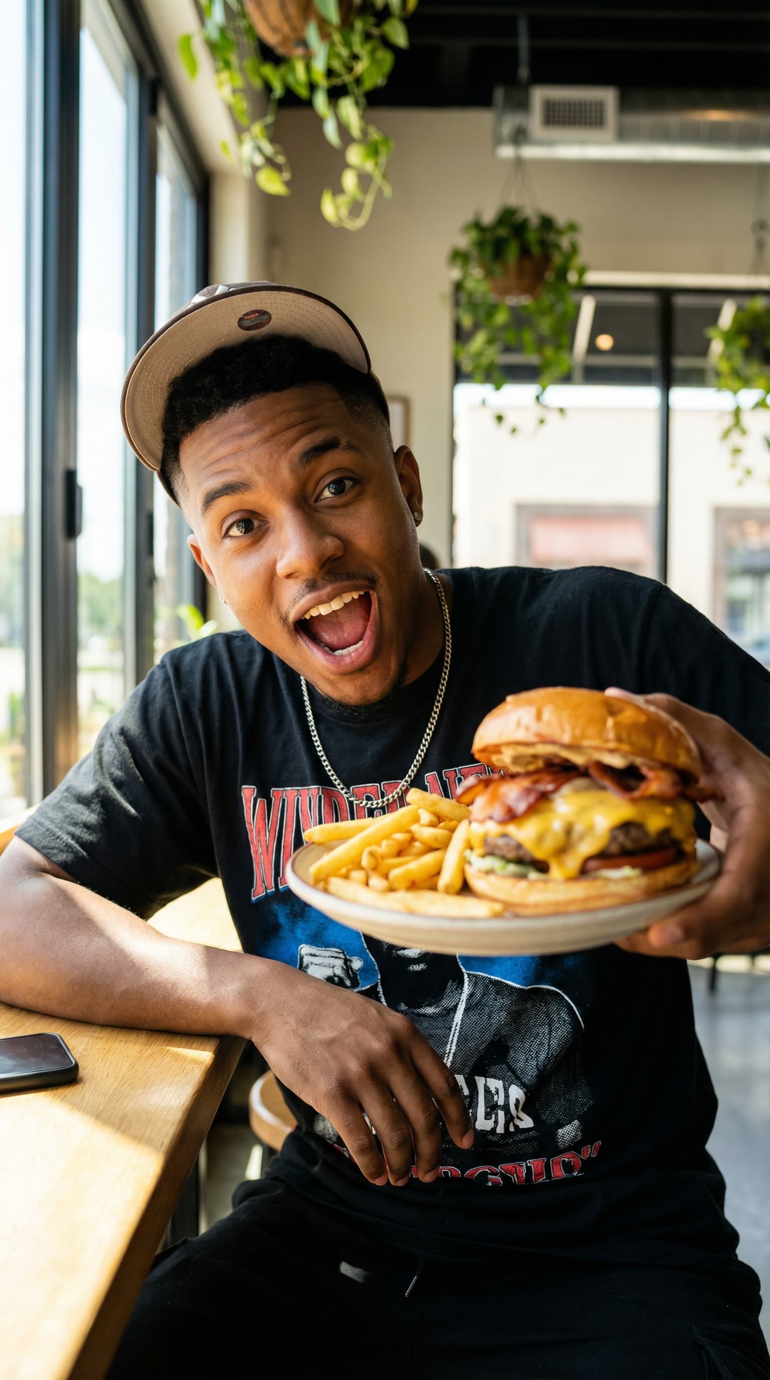 Food Vlogger at Trendy Cafe