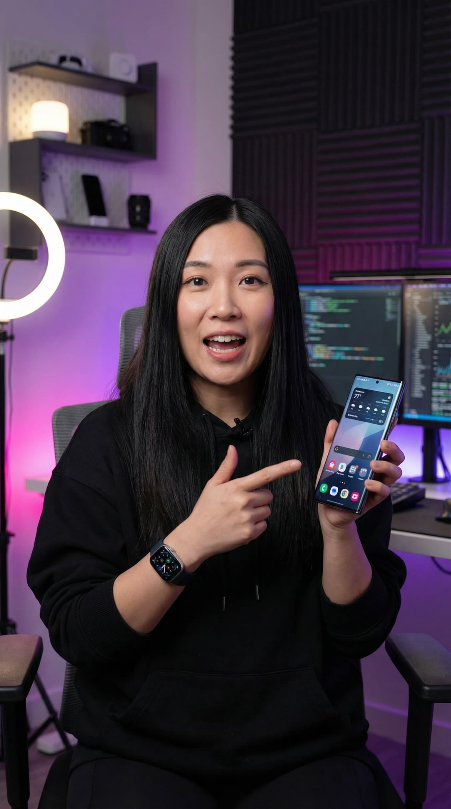 Tech Reviewer in Modern Home Studio