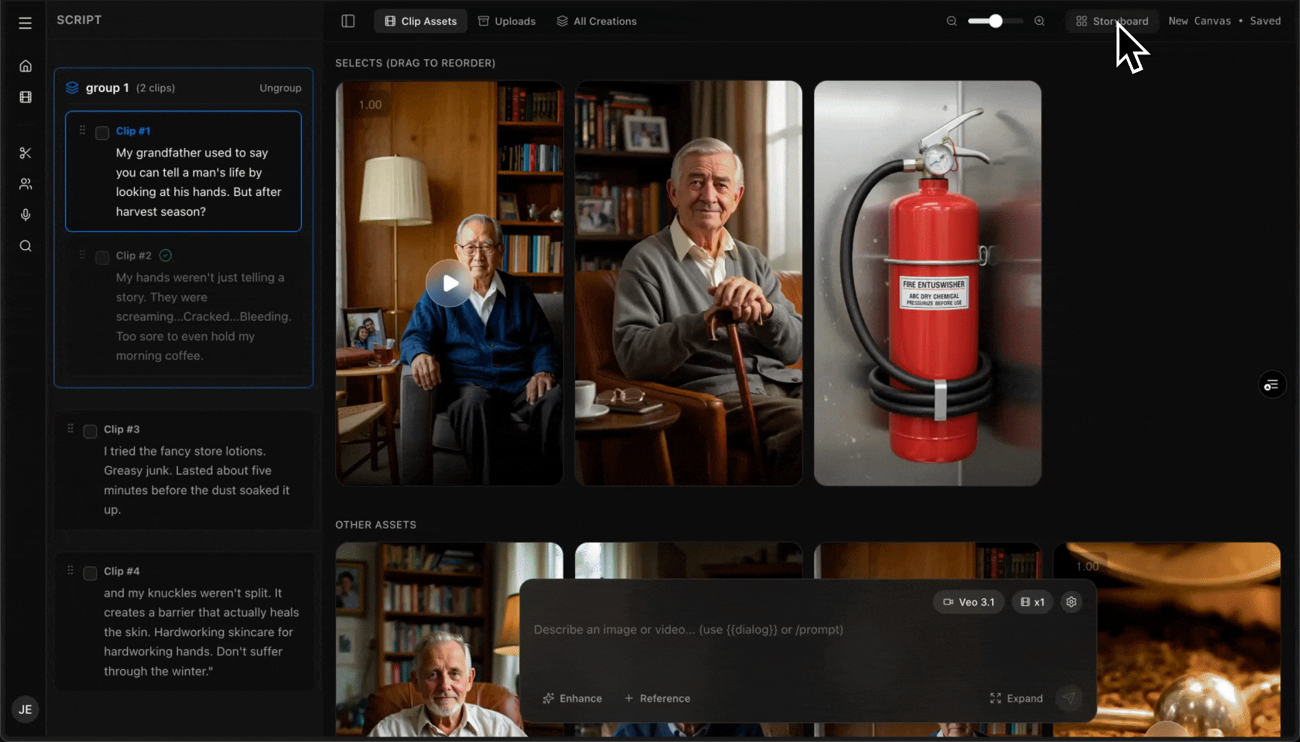 Video editor interface